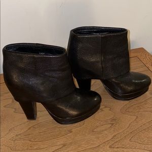 Black Leather Platform Booties by Ash